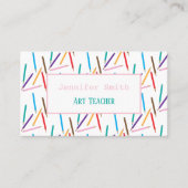 Farbige Stifte Kunstlehrer Weiße Visitenkarten Visitenkarte (Vorderseite)