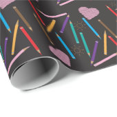 Farbige Stifte, Künstlerumschlagpapier Geschenkpapier (Rolleneckpunkt)