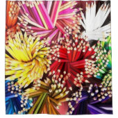 Farbige Stifte Lila-Gelb-Rosa Duschvorhang (Vorderseite)