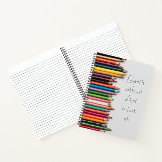 Farbige Stifte malen mehrfarbiges Künstlerjournal Notizblock (Innenseite)