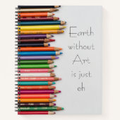Farbige Stifte malen mehrfarbiges Künstlerjournal Notizblock (Vorderseite)