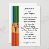 Farbige Stifte Moderne Hochzeit Einladung maßgesch (Vorne/Hinten)