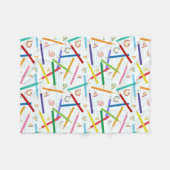 Farbige Stifte Muster Fleecedecke (Vorderseite (Horizontal))