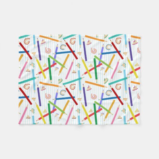Farbige Stifte Muster Fleecedecke (Vorderseite (Horizontal))