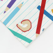 Farbige Stifte Muster Fleecedecke (Ecke)