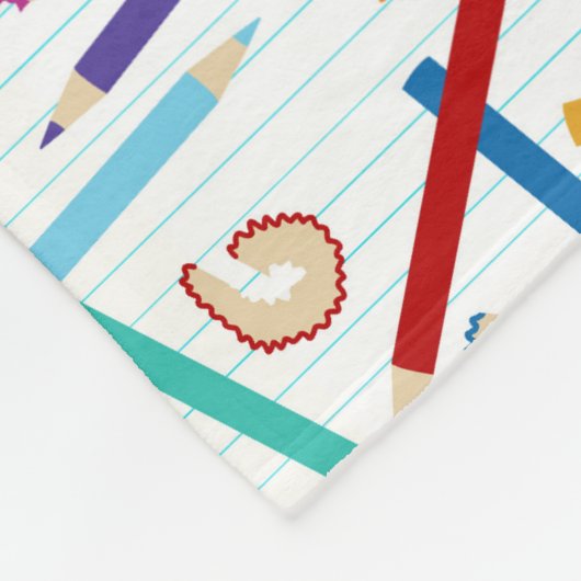 Farbige Stifte Muster Fleecedecke (Ecke)