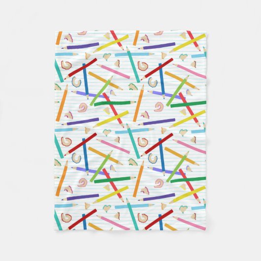 Farbige Stifte Muster Fleecedecke (Vorderseite)