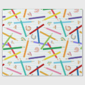 Farbige Stifte Muster Geschenkpapier (Flach)