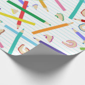 Farbige Stifte Muster Geschenkpapier (Ecke)