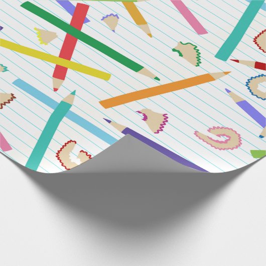 Farbige Stifte Muster Geschenkpapier (Ecke)