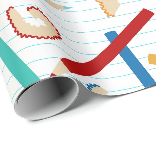 Farbige Stifte Muster Geschenkpapier (Rolleneckpunkt)