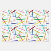 Farbige Stifte Muster Geschenkpapier Set (Vorderseite 2)