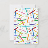 Farbige Stifte Muster Kids Individuelle Name Dankeskarte (Rückseite)