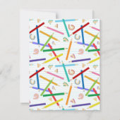 Farbige Stifte Muster Kids Individuelle Name Mitteilungskarte (Rückseite)