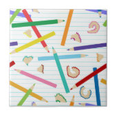 Farbige Stifte Muster Kinder Fliese (Vorderseite)