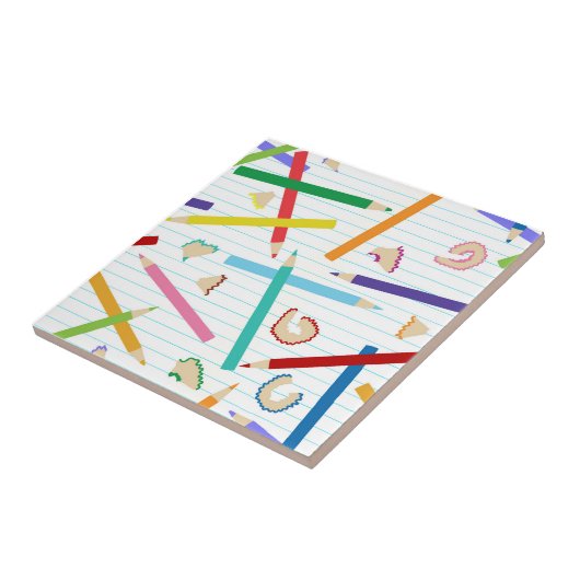 Farbige Stifte Muster Kinder Fliese (Seite)