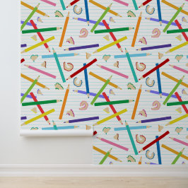 Farbige Stifte Muster Kinder Tapete
