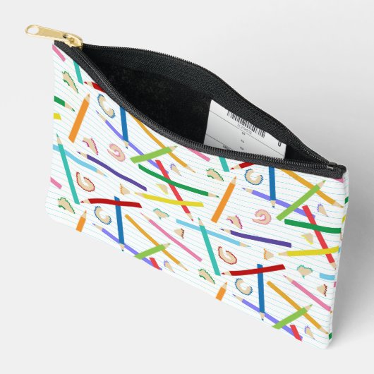 Farbige Stifte Muster Kinder Zubehörtasche (Offen)