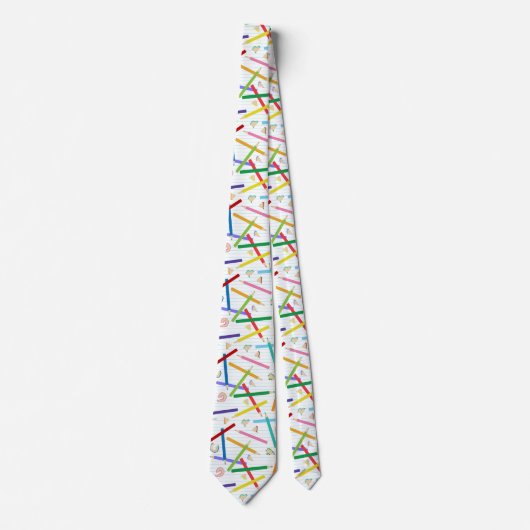 Farbige Stifte Muster Krawatte (Vorderseite)