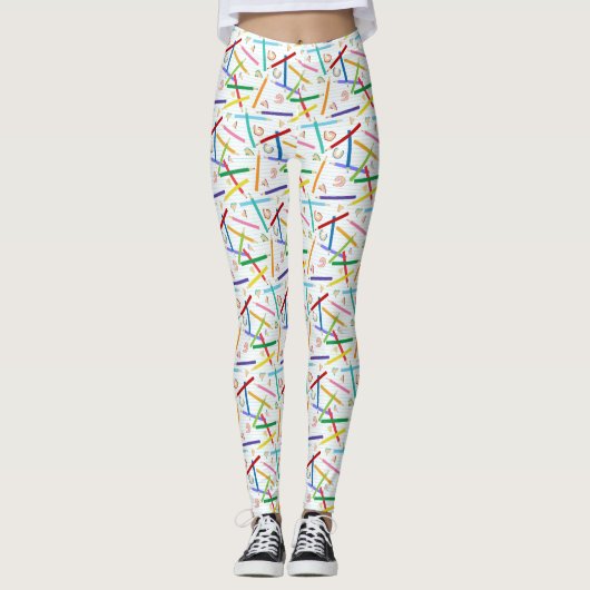 Farbige Stifte Muster Leggings (Vorderseite)