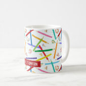 Farbige Stifte Muster Lehrer Wertgutschrift Gesche Kaffeetasse (VorderseiteRechts)