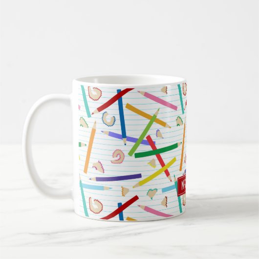 Farbige Stifte Muster Lehrer Wertgutschrift Gesche Kaffeetasse (Links)