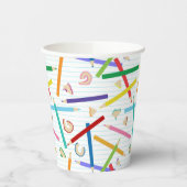 Farbige Stifte Muster Pappbecher (Links)