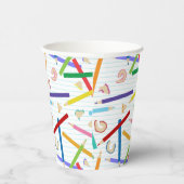 Farbige Stifte Muster Pappbecher (Rechts)