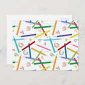 Farbige Stifte Muster Postkarte (Vorne/Hinten)