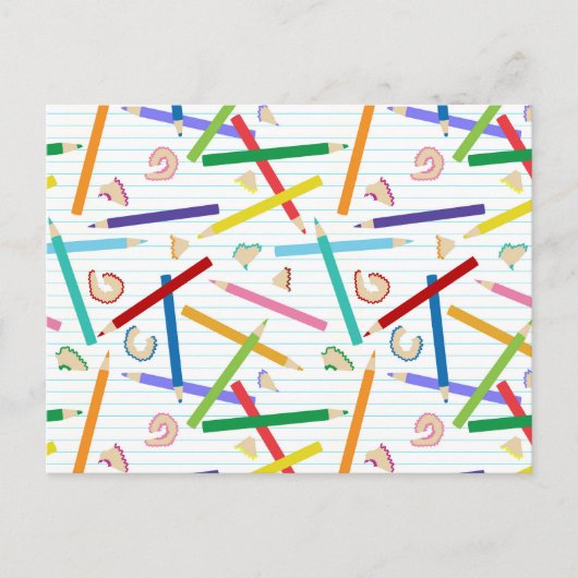 Farbige Stifte Muster Postkarte (Vorderseite)