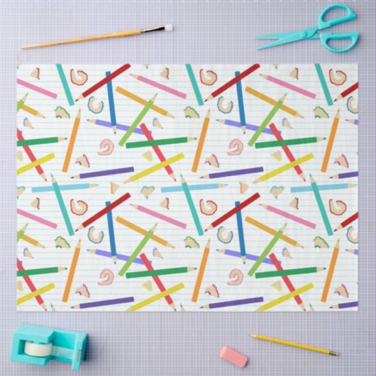 Farbige Stifte Muster Seidenpapier (Basteln)