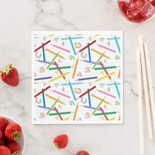 Farbige Stifte Muster Serviette (Beispiel)