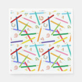Farbige Stifte Muster Serviette (Vorderseite)