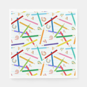 Farbige Stifte Muster Serviette