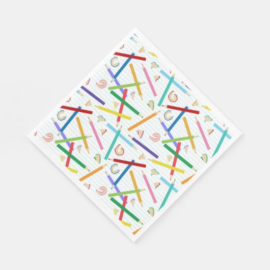 Farbige Stifte Muster Serviette (Ecke)