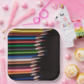 Farbige Stifte Pappteller (Party)