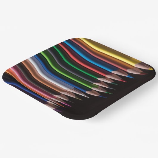 Farbige Stifte Pappteller (Gewinkelt)