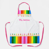 Farbige Stifte personalisieren Schürze (Vorderseite)
