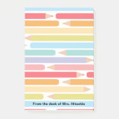 Farbige Stifte Personalisiert Lehrer Bewertung Post-it Klebezettel (Vorderseite)