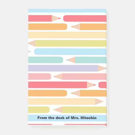 Farbige Stifte Personalisiert Lehrer Bewertung Post-it Klebezettel (Vorderseite)