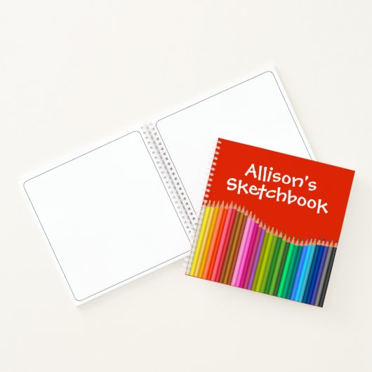 Farbige Stifte Personalisierte Sketchbook-Notebook Notizblock (Innenseite)
