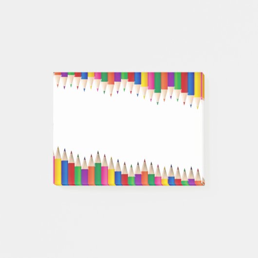 Farbige Stifte Post-it Klebezettel (Vorderseite)