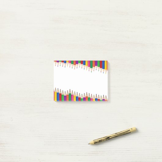 Farbige Stifte Post-it Klebezettel (Auf Schreibtisch)