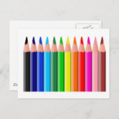 Farbige Stifte Postkarte (Vorne/Hinten)