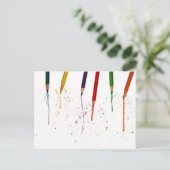 Farbige Stifte Postkarte (Stehend Vorderseite)