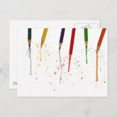 Farbige Stifte Postkarte (Vorne/Hinten)