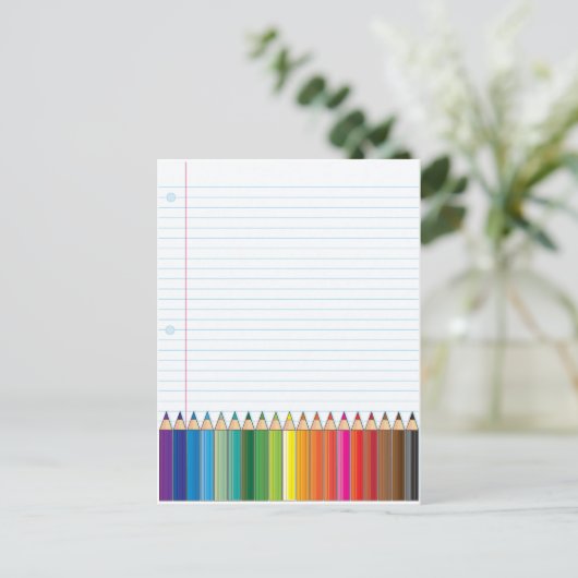 Farbige Stifte Postkarte (Stehend Vorderseite)