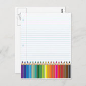 Farbige Stifte Postkarte (Vorne/Hinten)