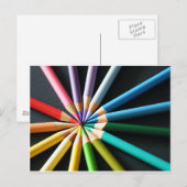 Farbige Stifte - Postkarte (Vorne/Hinten)