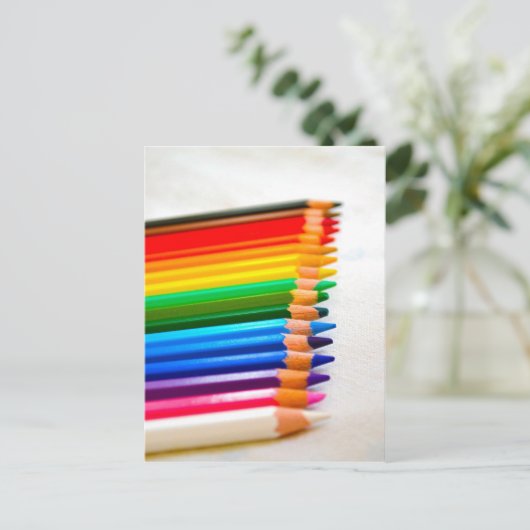 Farbige Stifte Postkarte (Stehend Vorderseite)
